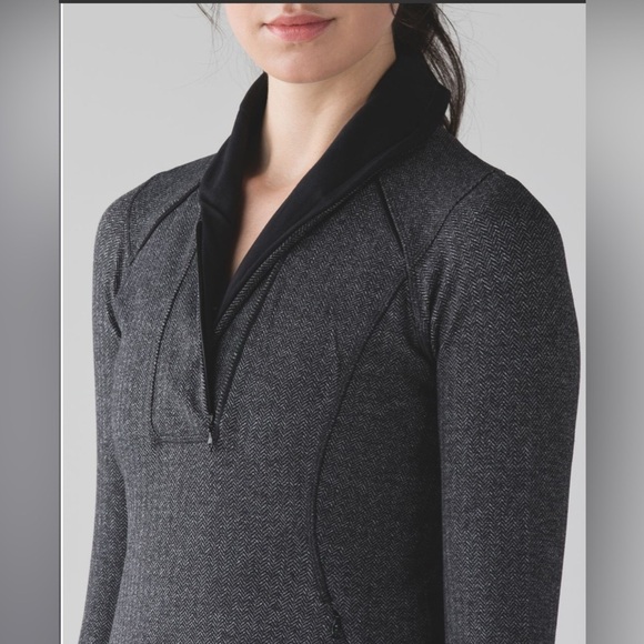 Lululemon Think Fast Heathered Black Pullover - Picture 2 of 6